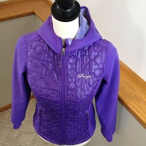 Girls Snozu Purple Quilted Softshell Hooded Jacket